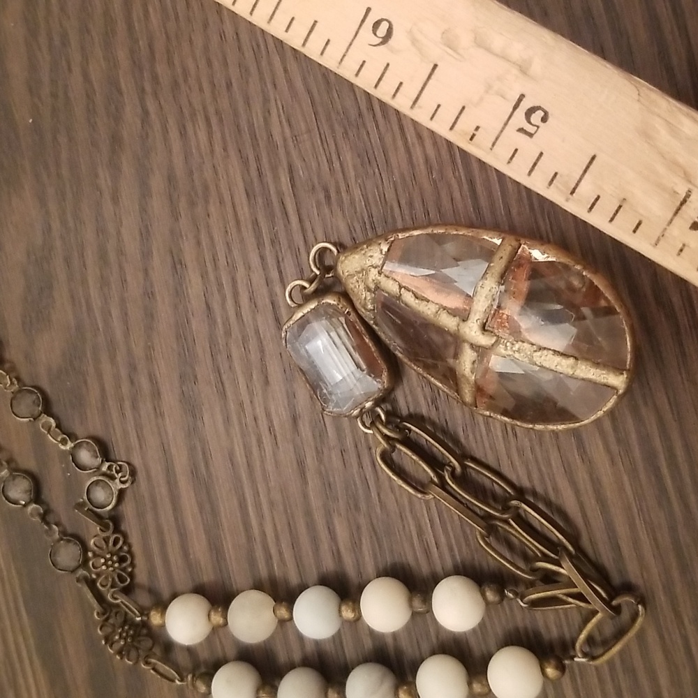 Brass & glass beads 32" - Picture 7 of 9